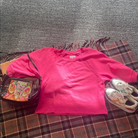 Etica Tops - Ética Organic Cotton Cropped Sweatshirt Pink Sustainable Ethical Fashion S